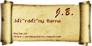Járdány Barna névjegykártya